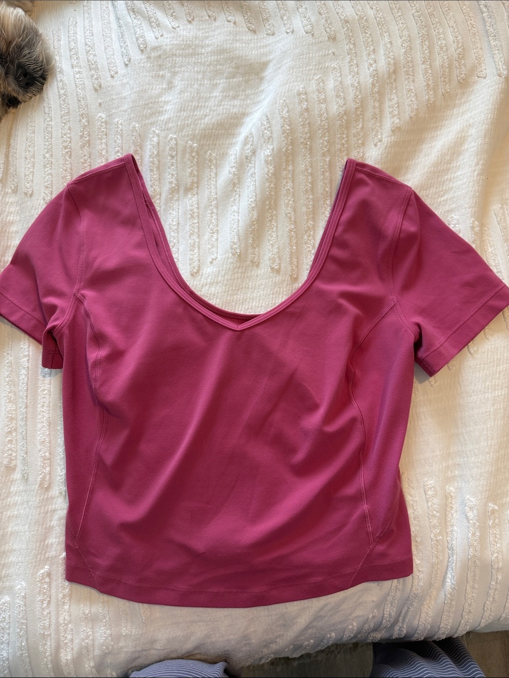 lululemon athletica Scoop Neck Short Sleeve Crop Top - Raspberry